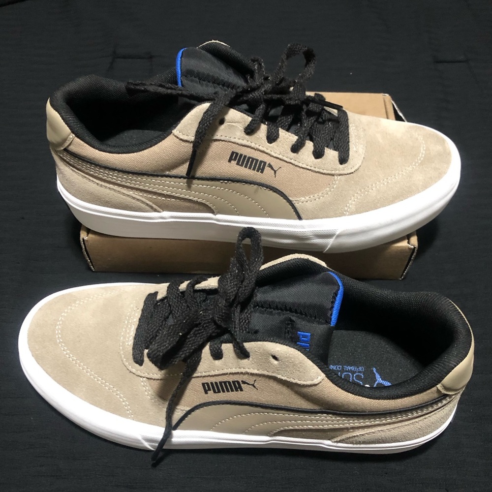 PUMA COURT CLASSIC VULC SNEAKER MEN SIZE 9 ICE COFFEE BLACK MOUNTAIN BLUE COLOR